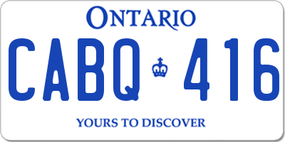 ON license plate CABQ416