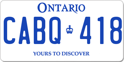 ON license plate CABQ418