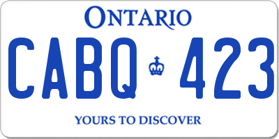 ON license plate CABQ423