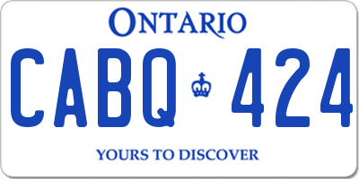 ON license plate CABQ424