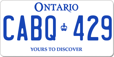 ON license plate CABQ429