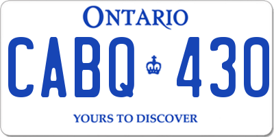 ON license plate CABQ430