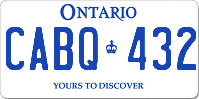 ON license plate CABQ432