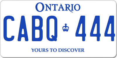 ON license plate CABQ444