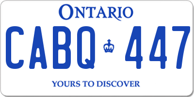 ON license plate CABQ447