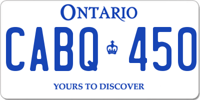 ON license plate CABQ450