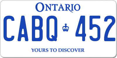 ON license plate CABQ452