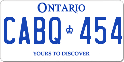 ON license plate CABQ454