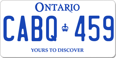 ON license plate CABQ459