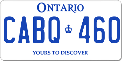 ON license plate CABQ460