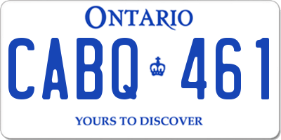 ON license plate CABQ461