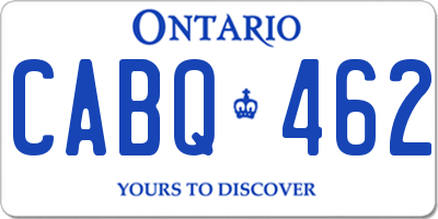 ON license plate CABQ462