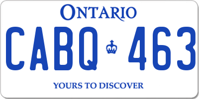 ON license plate CABQ463