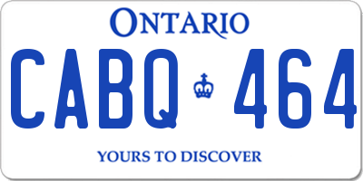 ON license plate CABQ464