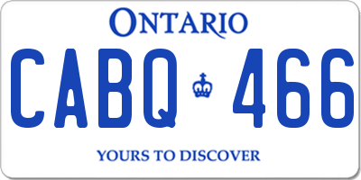 ON license plate CABQ466