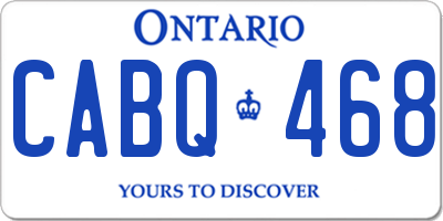 ON license plate CABQ468