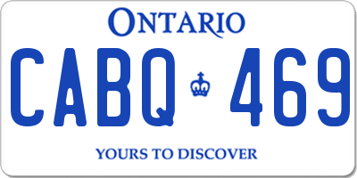 ON license plate CABQ469