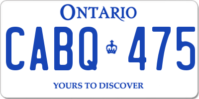 ON license plate CABQ475