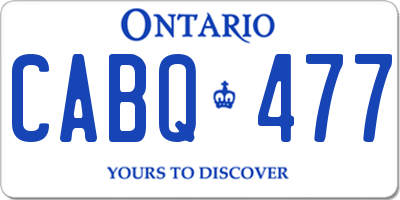 ON license plate CABQ477