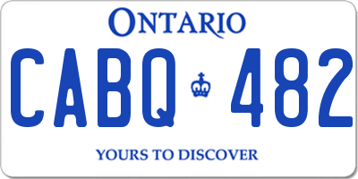 ON license plate CABQ482