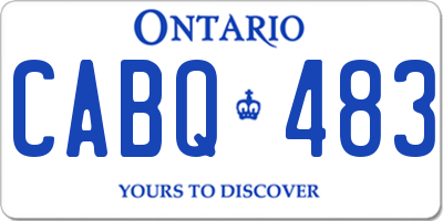 ON license plate CABQ483