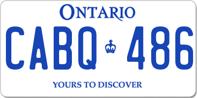 ON license plate CABQ486