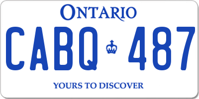 ON license plate CABQ487