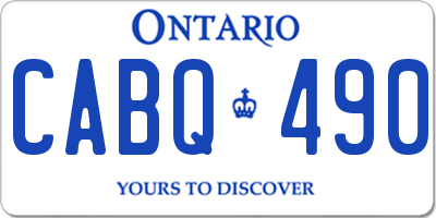 ON license plate CABQ490