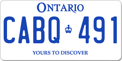 ON license plate CABQ491