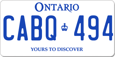 ON license plate CABQ494