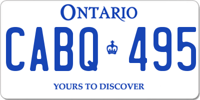 ON license plate CABQ495