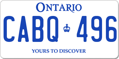 ON license plate CABQ496