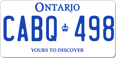 ON license plate CABQ498