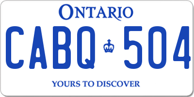 ON license plate CABQ504