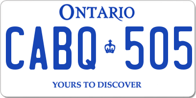 ON license plate CABQ505