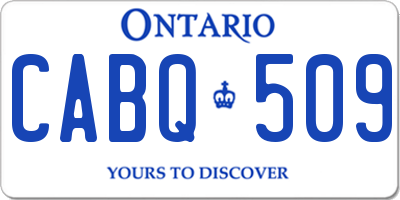 ON license plate CABQ509