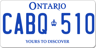 ON license plate CABQ510