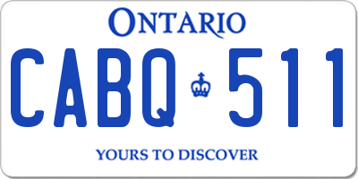 ON license plate CABQ511