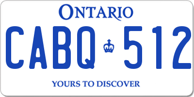 ON license plate CABQ512