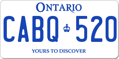 ON license plate CABQ520