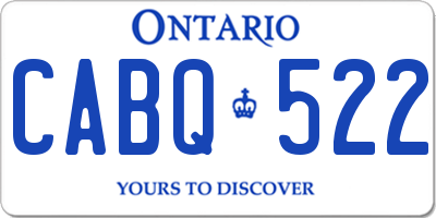 ON license plate CABQ522