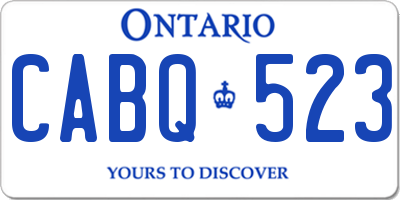 ON license plate CABQ523