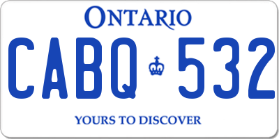 ON license plate CABQ532