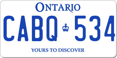 ON license plate CABQ534