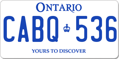 ON license plate CABQ536