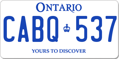 ON license plate CABQ537