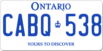 ON license plate CABQ538