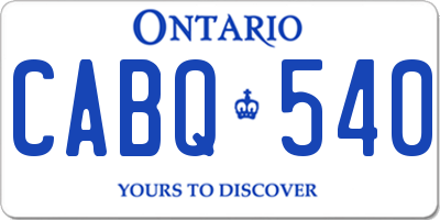 ON license plate CABQ540