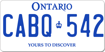 ON license plate CABQ542