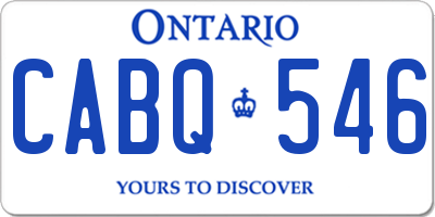 ON license plate CABQ546